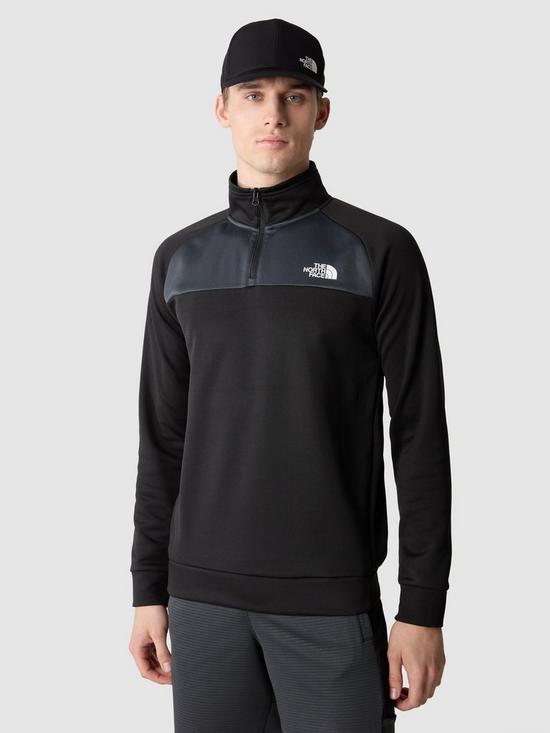 front image of the-north-face-mens-reaxion-14-zip-fleece-black