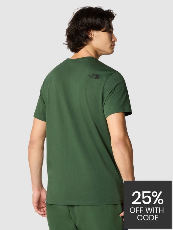 stillFront image of the-north-face-mens-simple-dome-t-shirt-green