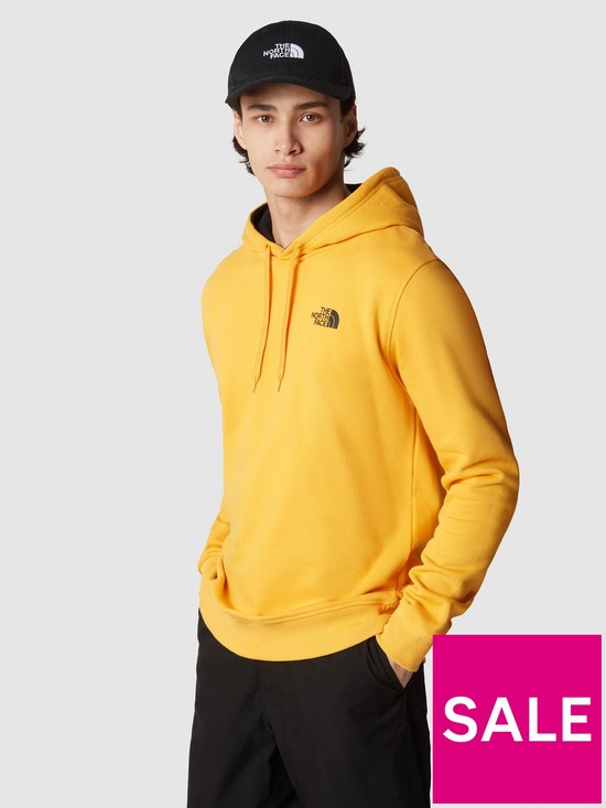 front image of the-north-face-mens-seasonal-drew-peak-pullover-hoodie-yellow