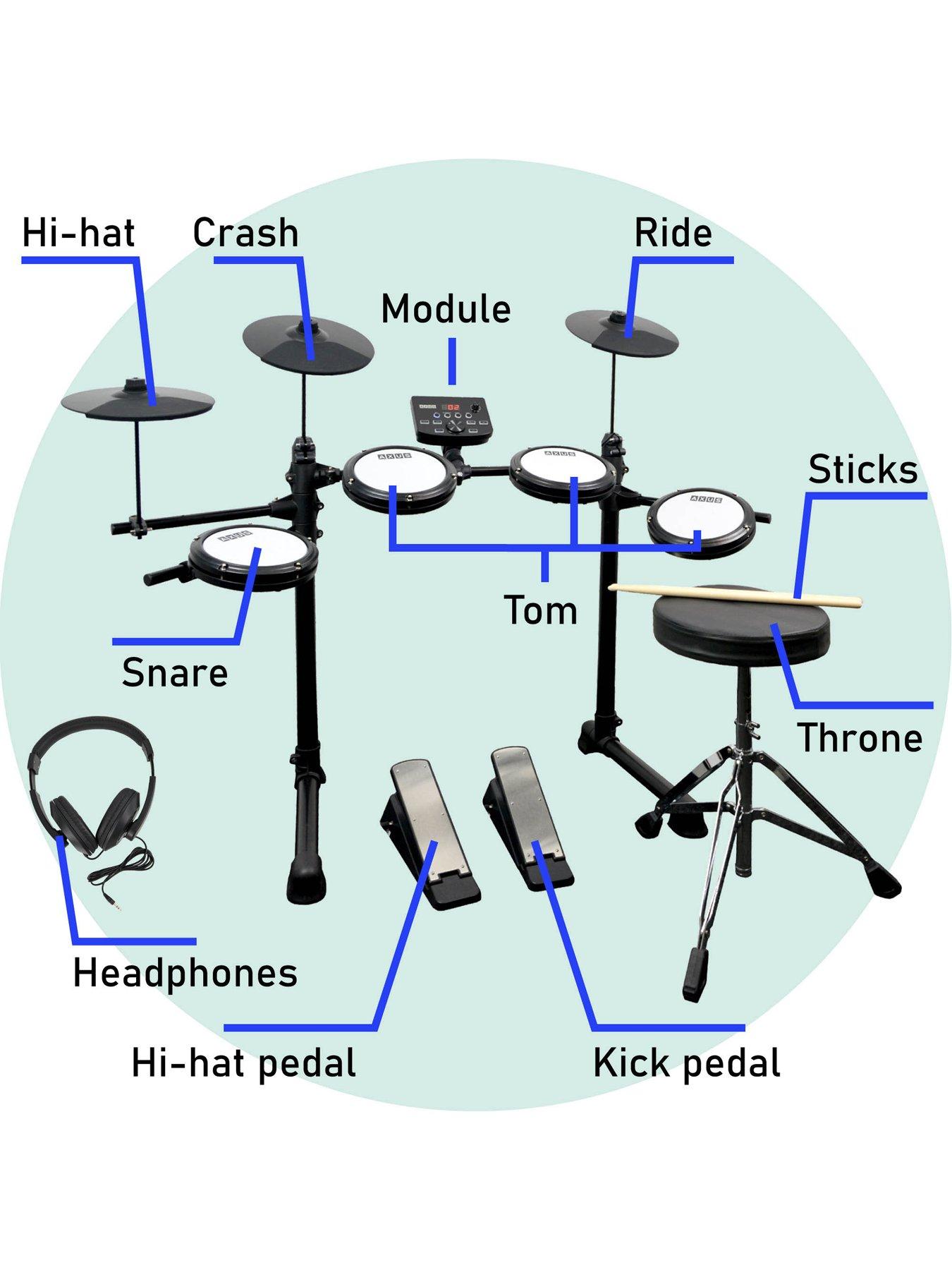 Kit de bateria eletrônica digital AxusKit de bateria eletrônica digital Axus  