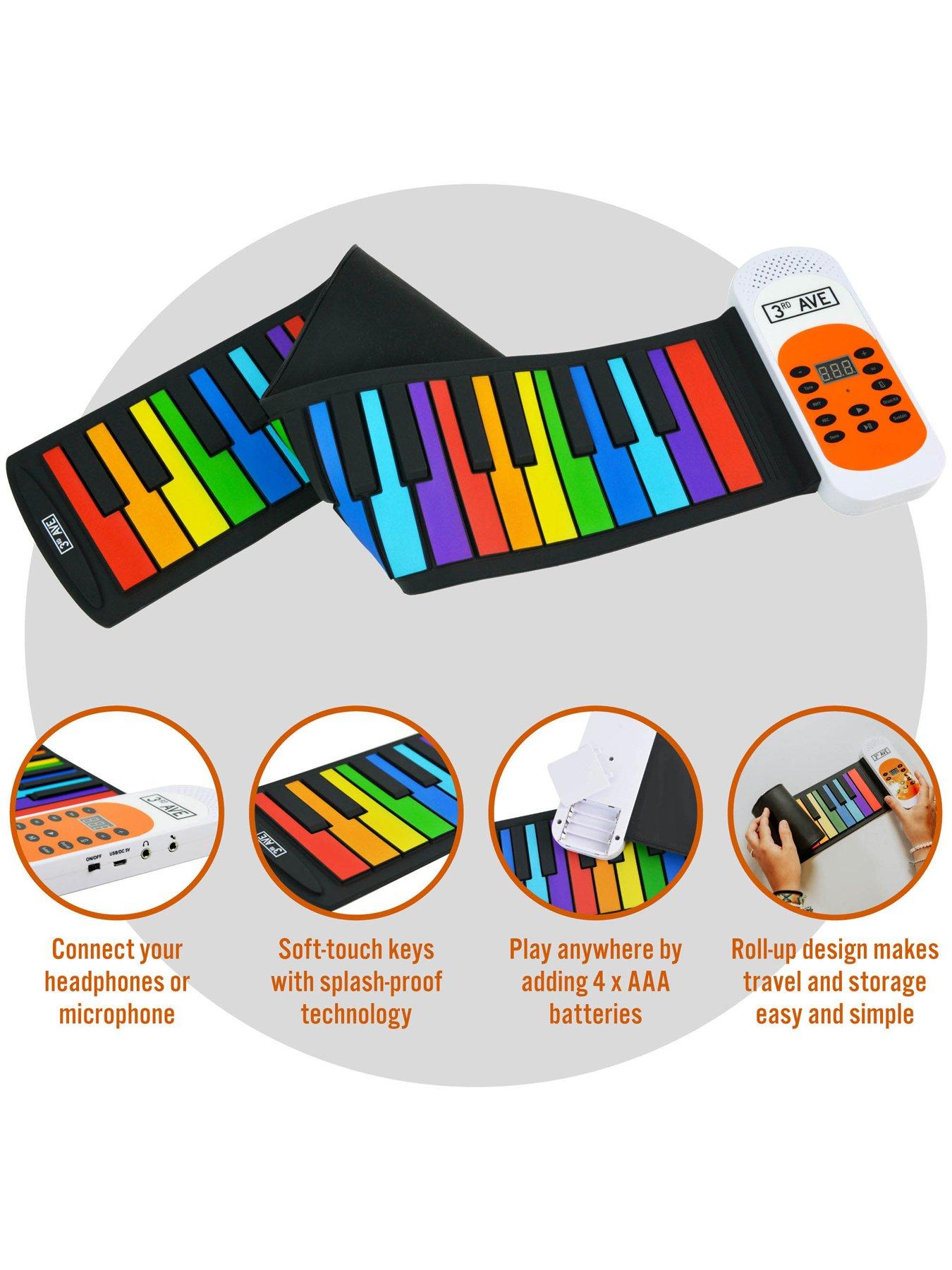 3rd Avenue Soft Touch Rainbow Piano - 49 Keys | very.co.uk