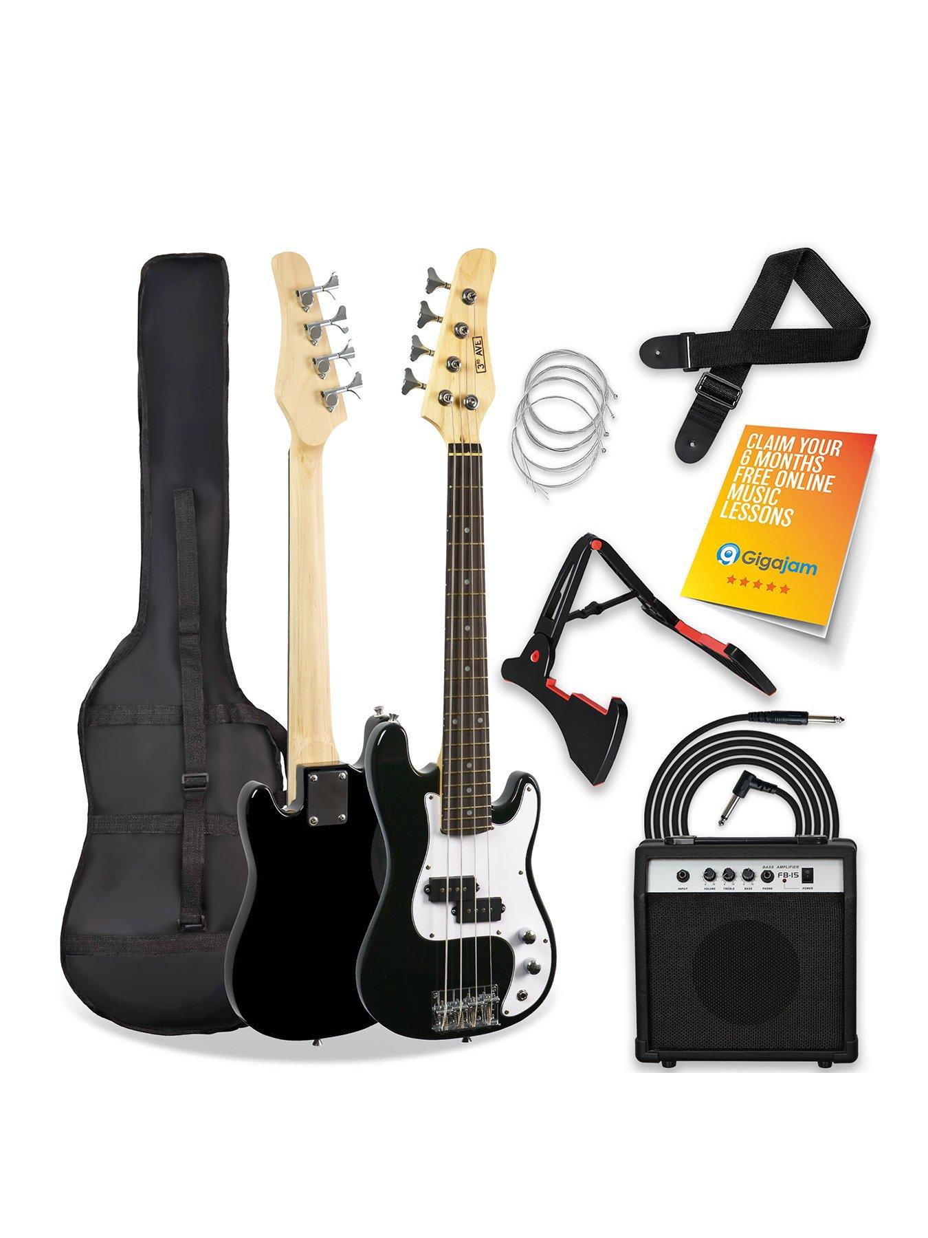 3rd Avenue 3/4 Short Scale Bass Guitar Starter Pack - Black |