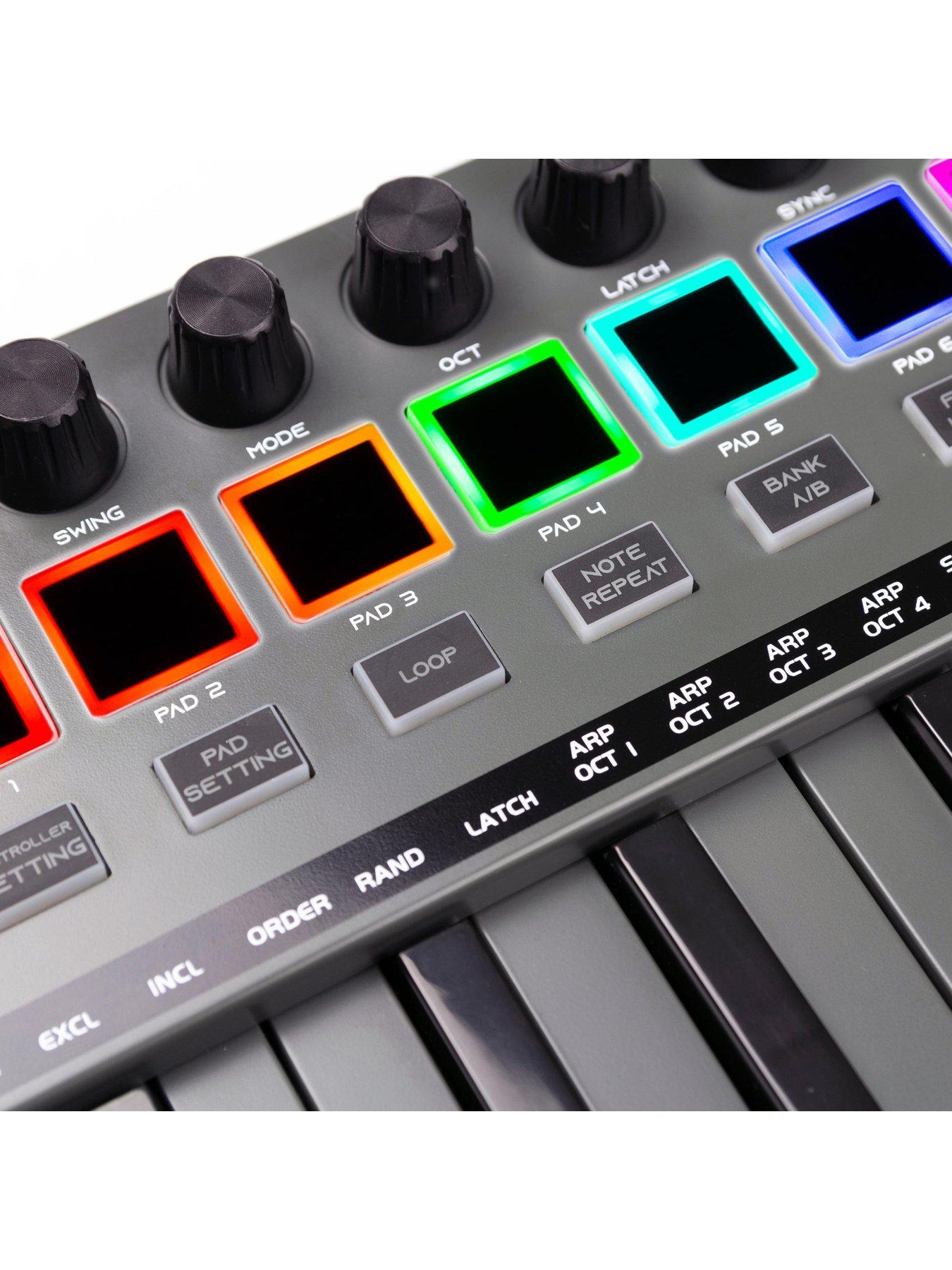 Image 5 of 7 of RockJam 25 Key USB and Bluetooth MIDI Keyboard Controller With 8 Backlit Drum Pads
