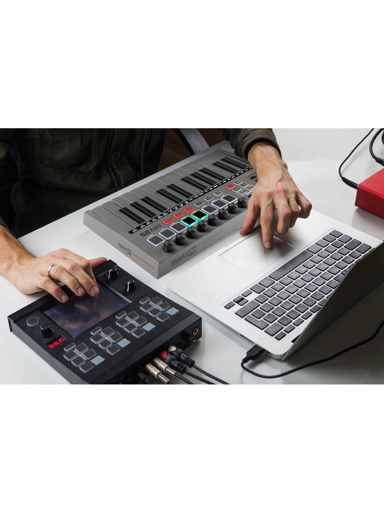 Image 6 of 7 of RockJam 25 Key USB and Bluetooth MIDI Keyboard Controller With 8 Backlit Drum Pads