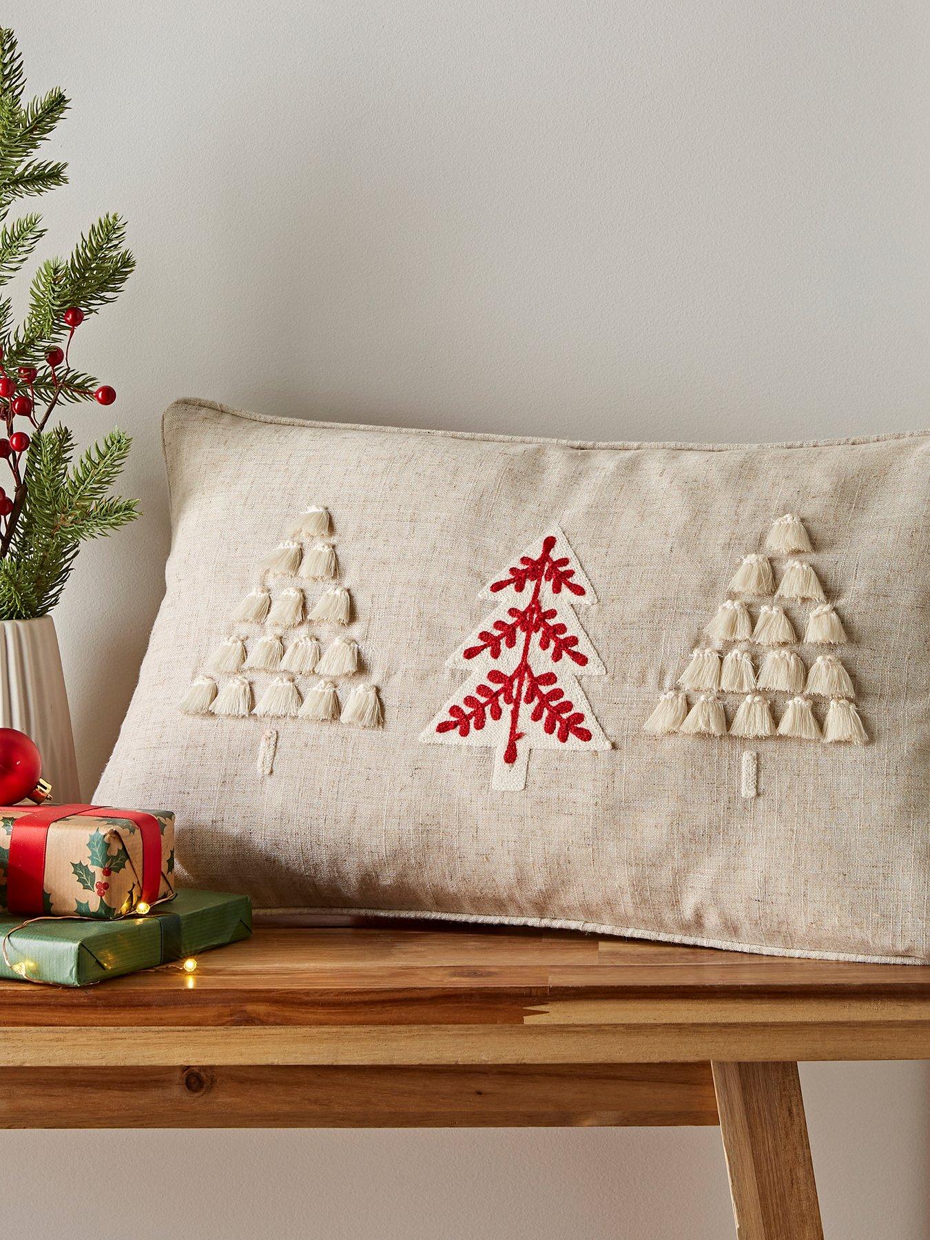 Product photograph of Catherine Lansfield Nordic Christmas Tree Cushion from very.co.uk