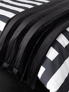 Product photograph of Style Sisters Velvet Stripe Bedspread Throw - Black from very.co.uk