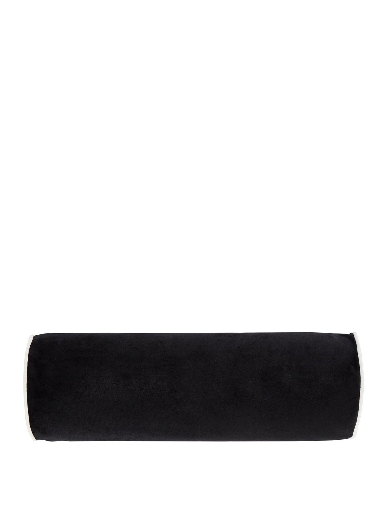 Black velvet bolster pillow sale