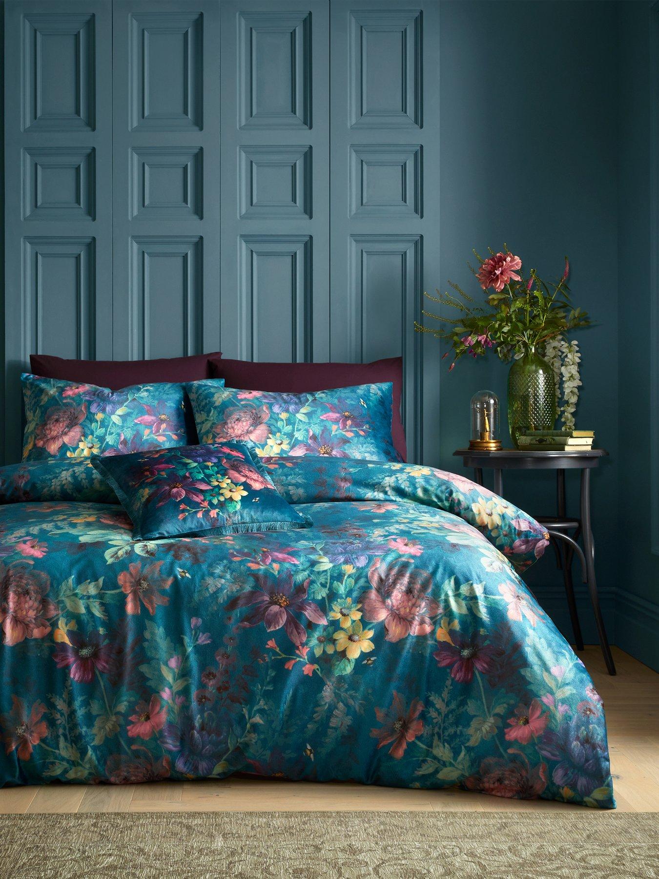 Catherine Lansfield Craft Floral Reversible King Duvet Cover Set