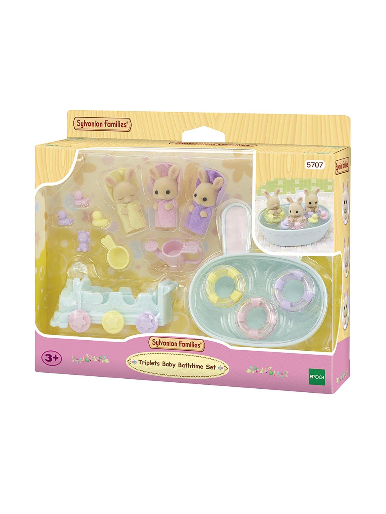 Image 3 of 4 of Sylvanian Families Triplets Baby Bathtime Set - Featuring the Tiny Milk Rabbit Triplets