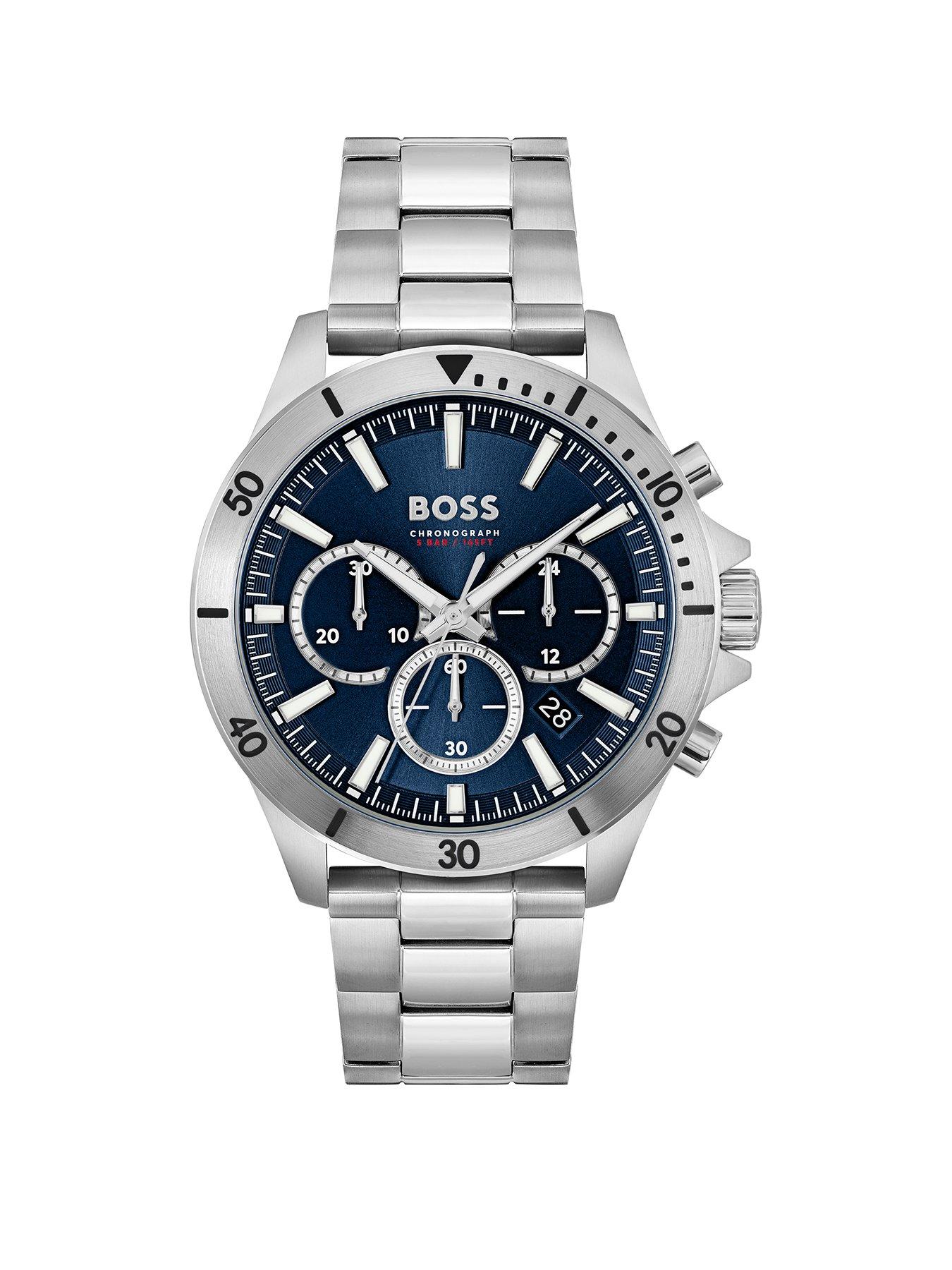 Product photograph of Boss Troper Stainless Steel Bracelet Watch from very.co.uk