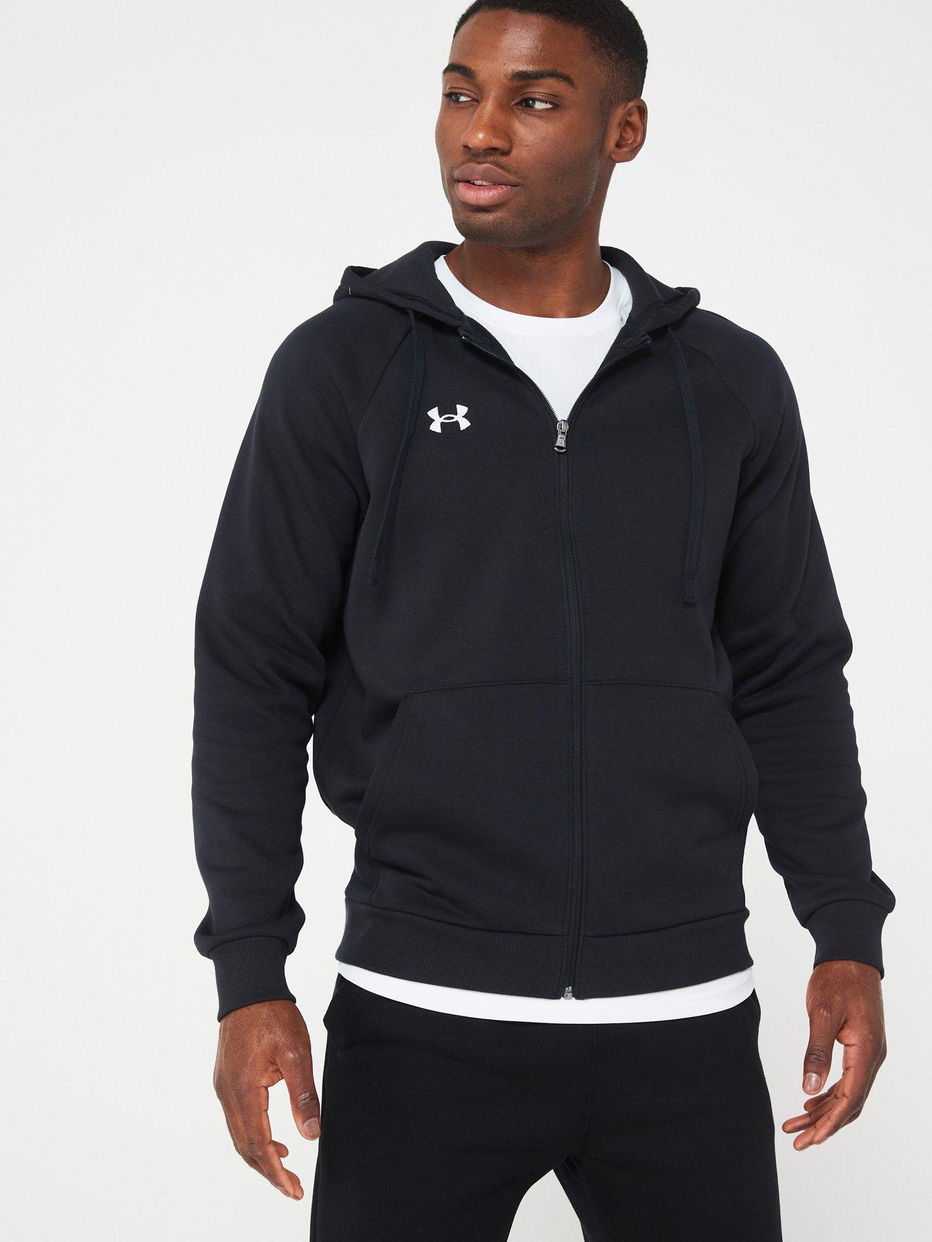 undefined Men's Training Rival Fleece Full Zip Hoodie - Black/White