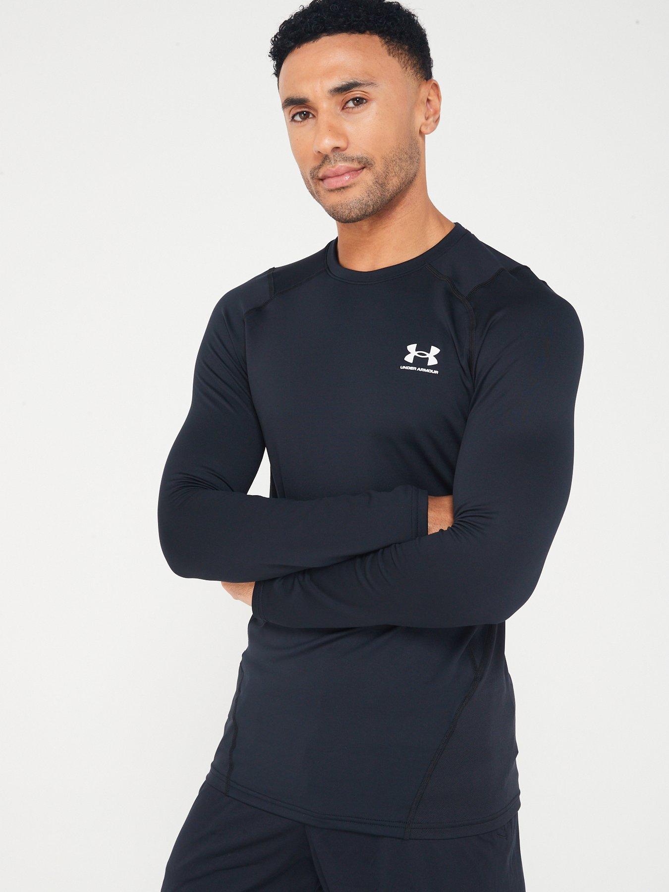 Under Armour Training Cold Gear mock neck long sleeve relfective top in  black