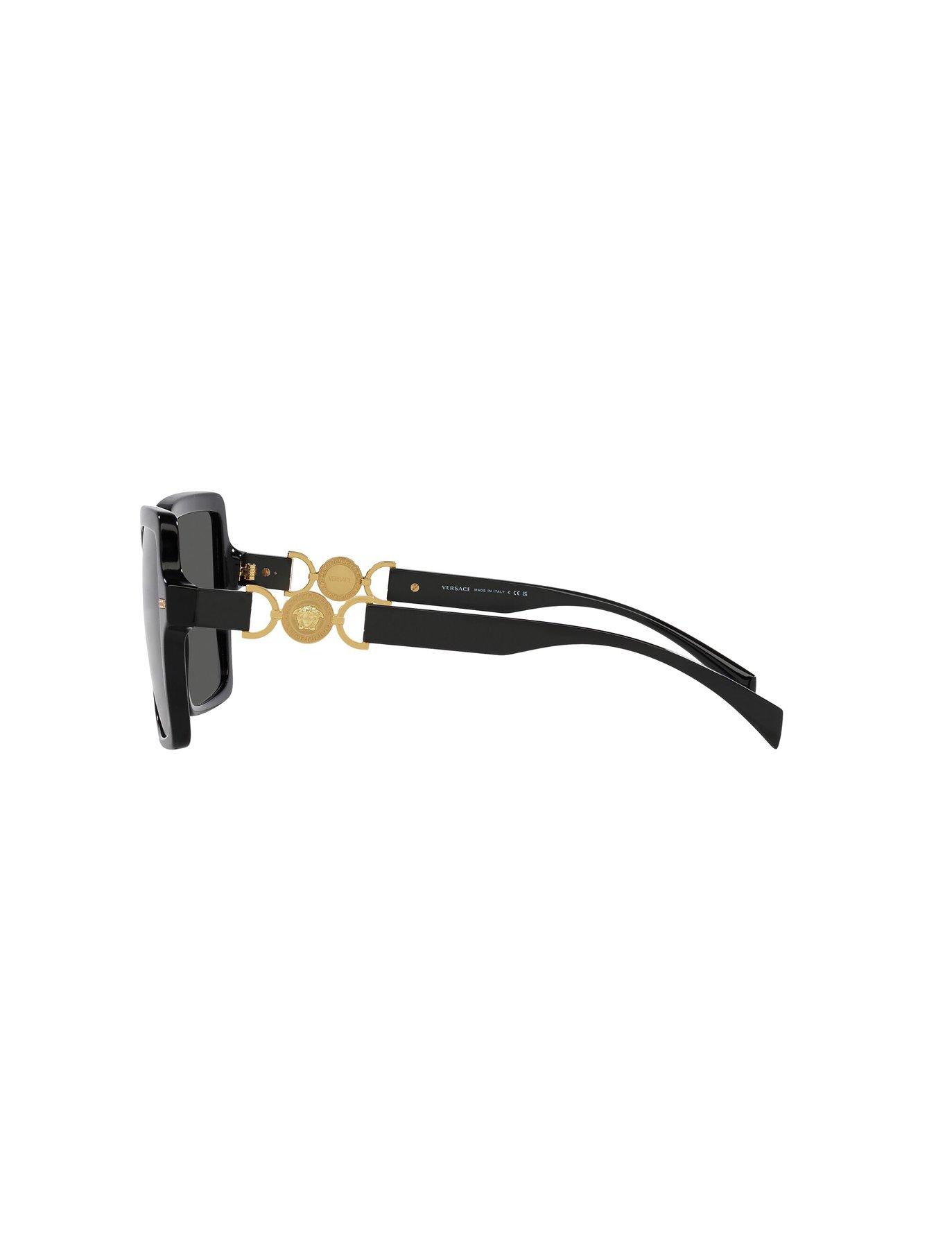 Image 3 of 4 of VERSACE Square Acetate Sunglasses - Black