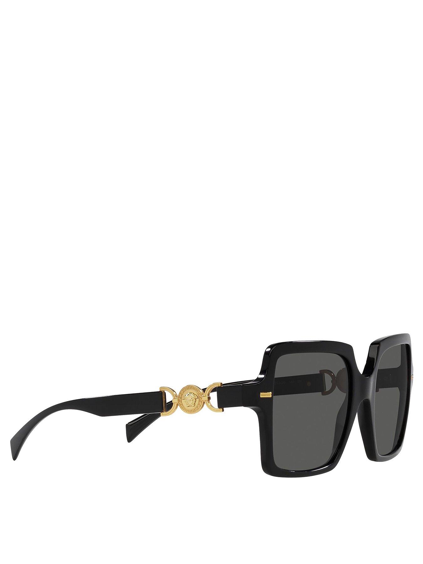 Image 4 of 4 of VERSACE Square Acetate Sunglasses - Black