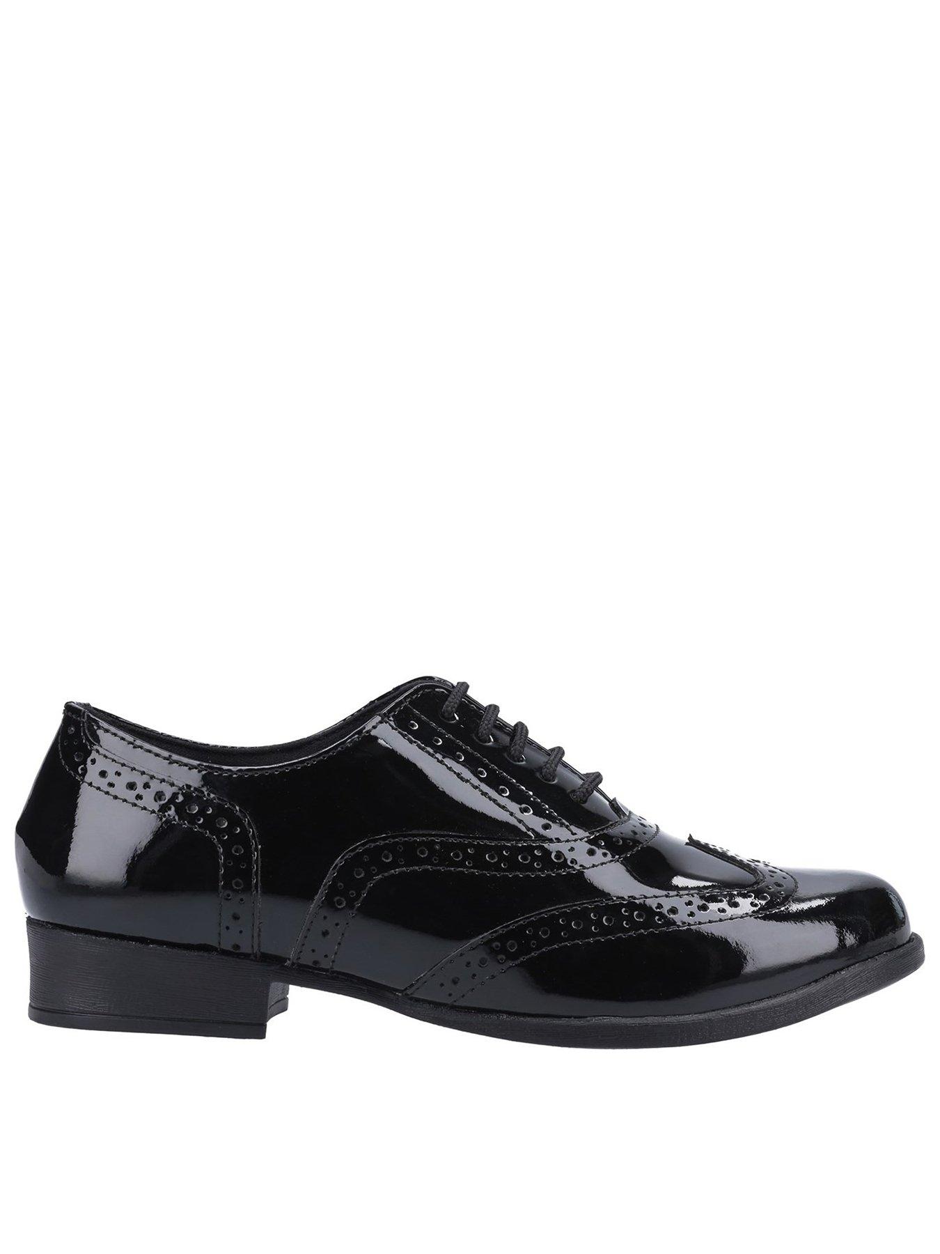 Hush Puppies Eadie Leather Back To School Brogue Shoe Black