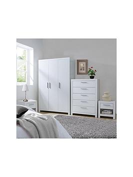 Product photograph of Very Home Rio 4 Piece Package - 3 Door Wardrobe 5 Drawer Chest And 2 Bedside Chests - Fsc Reg Certified from very.co.uk