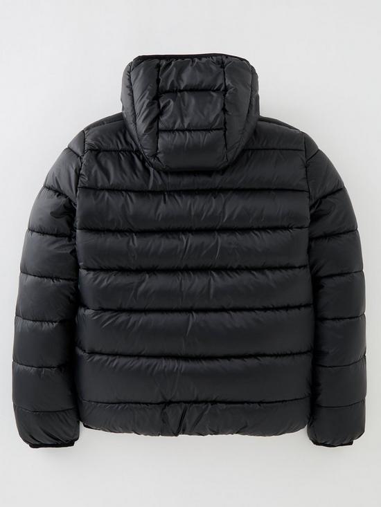 back image of champion-legacy-outdoor-hooded-jacket-black