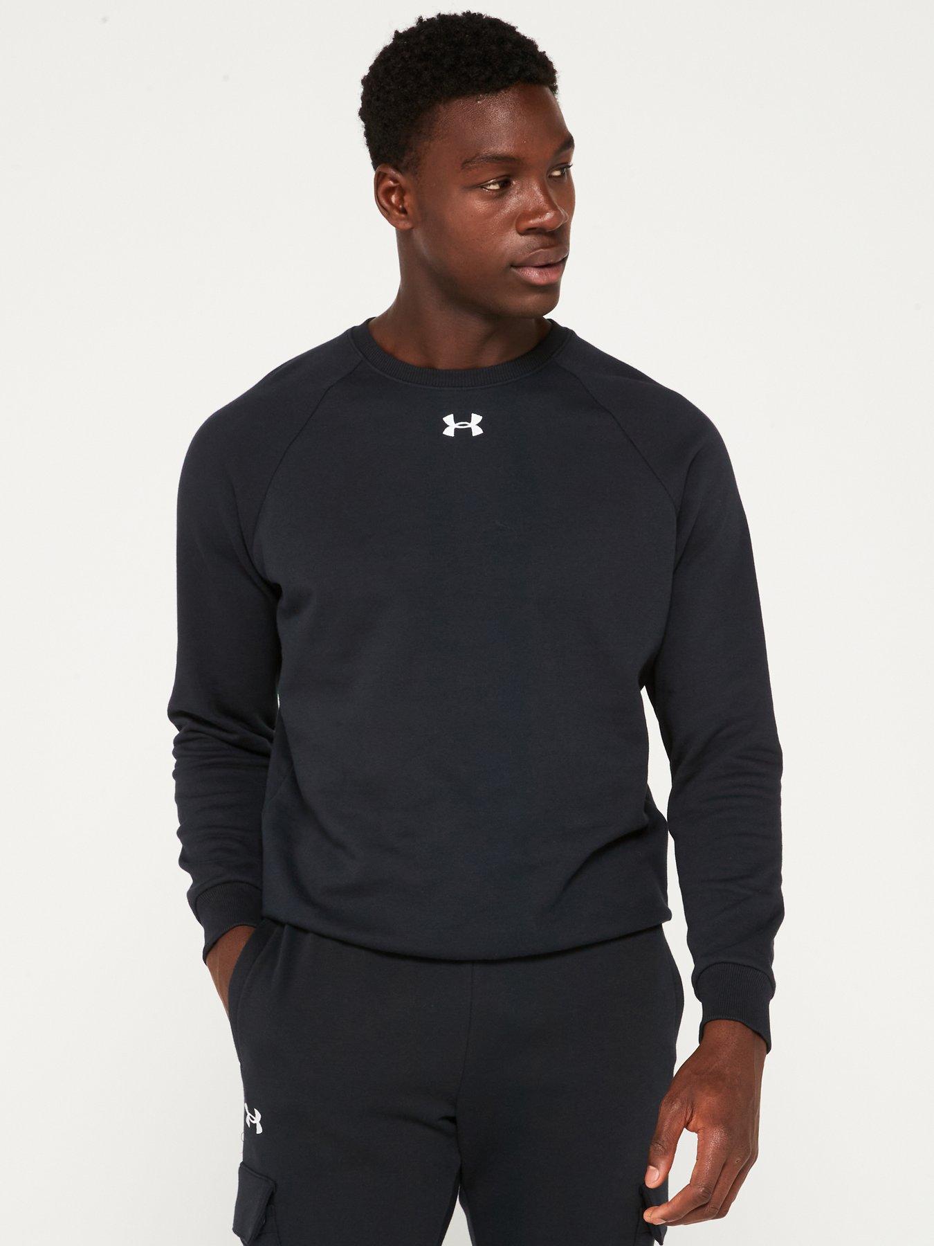 undefined Mens Training Rival Fleece Crew Sweat - Black/White