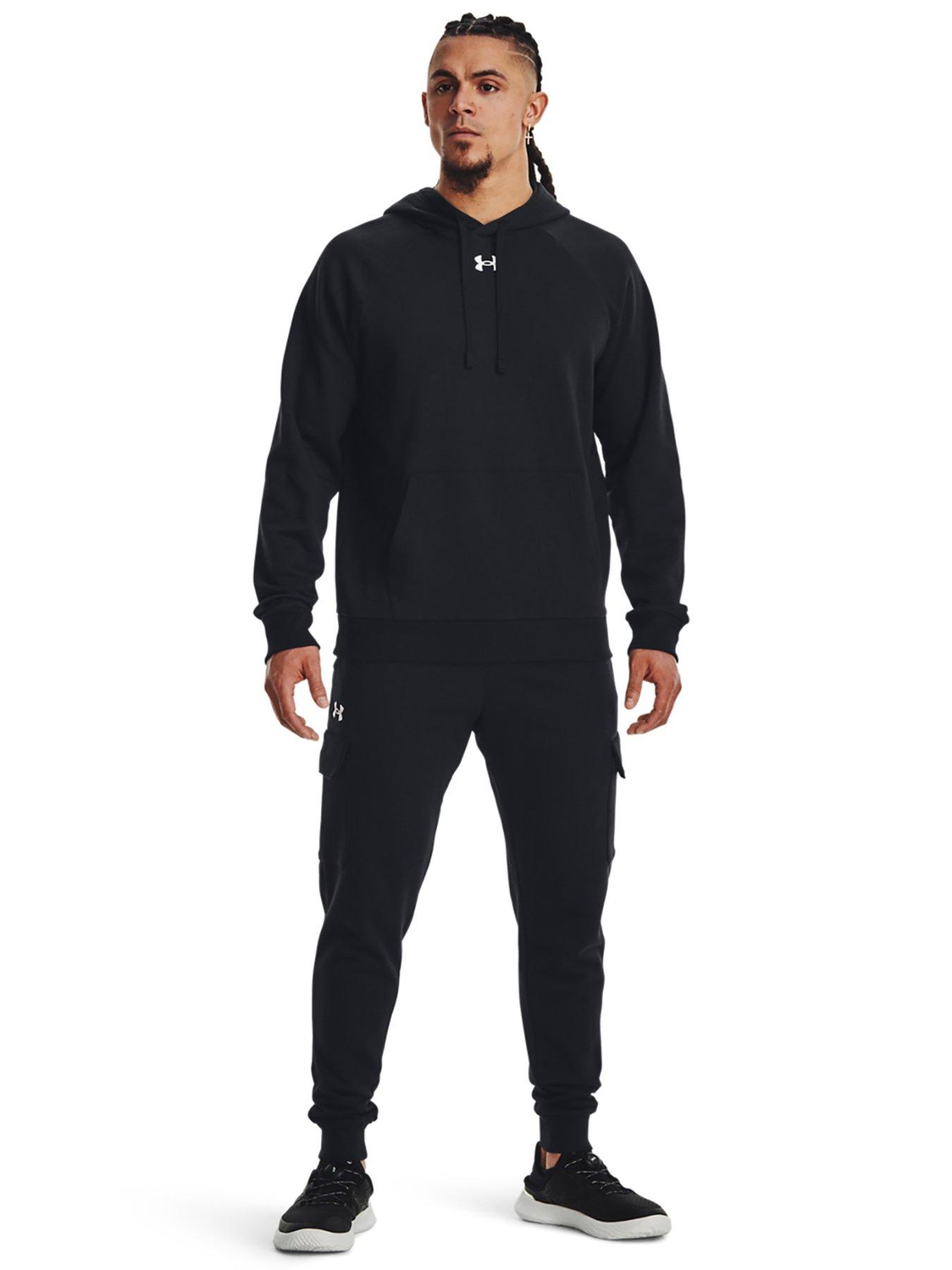 Mens Training Rival Fleece Hoodie Black White