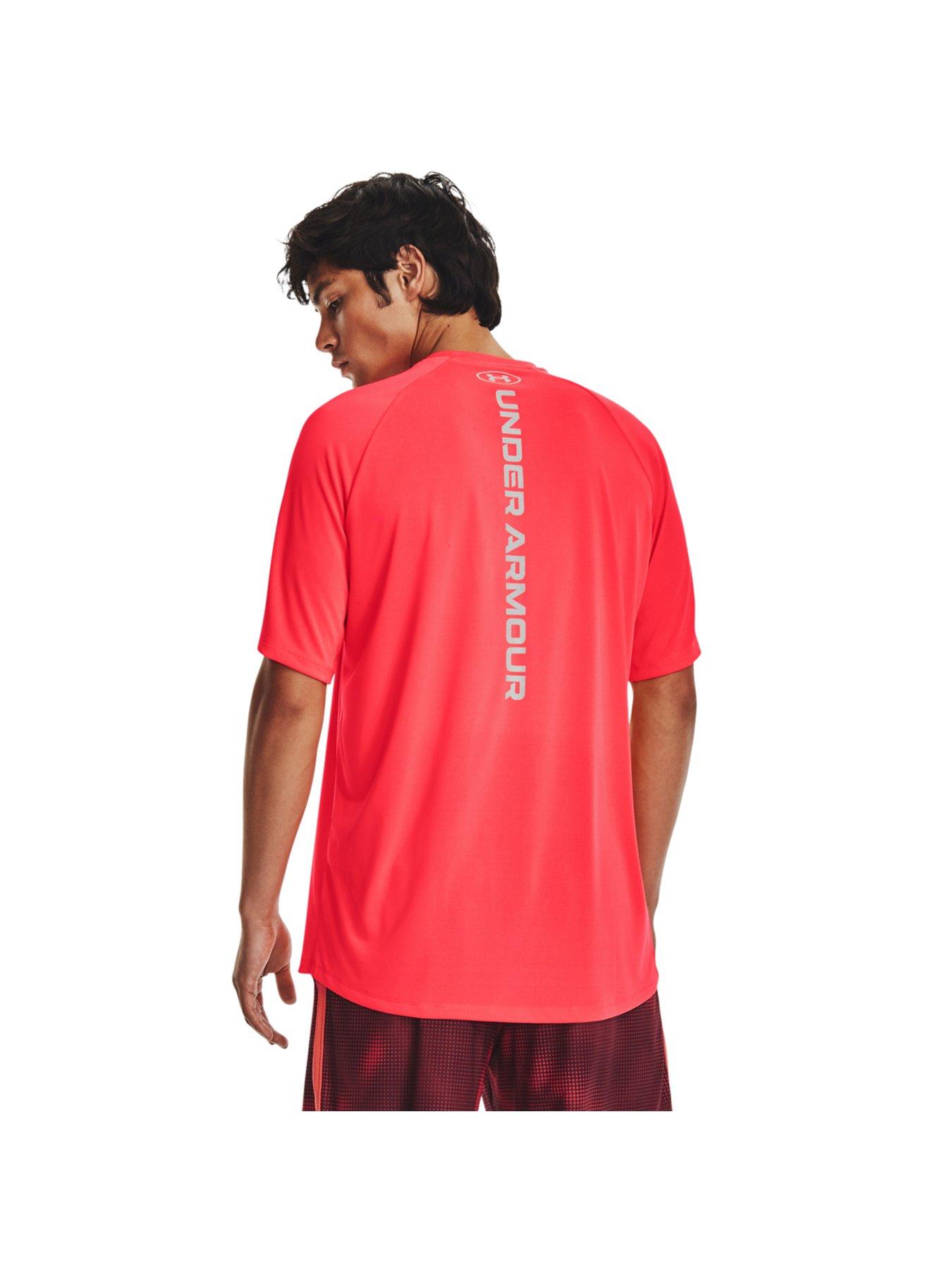 Pink under armour shirt mens sale