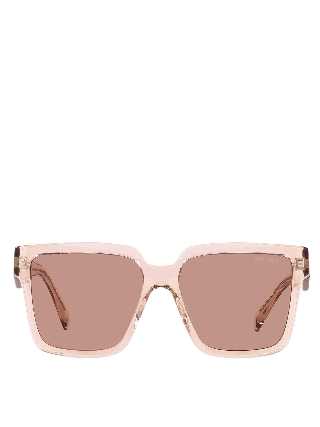 Image 3 of 4 of Prada Square Acetate Sunglasses - Geranium/petal Crystal