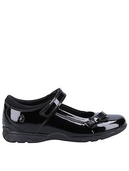 hush puppies carrie school shoe jnr school shoe - black, black, size 11.5 younger