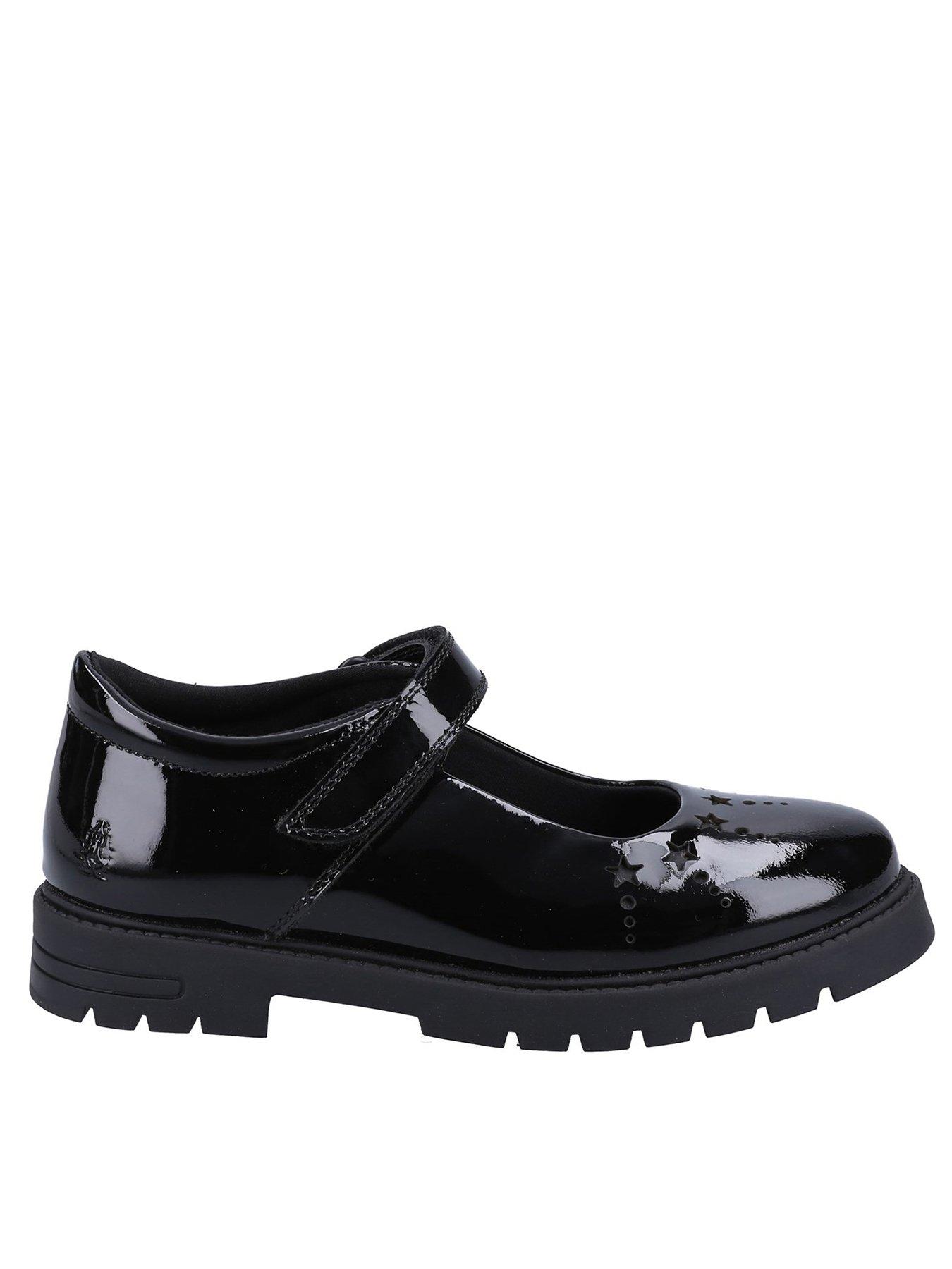 Hush Puppies Sabrina Patent Jnr School Shoe - Black
