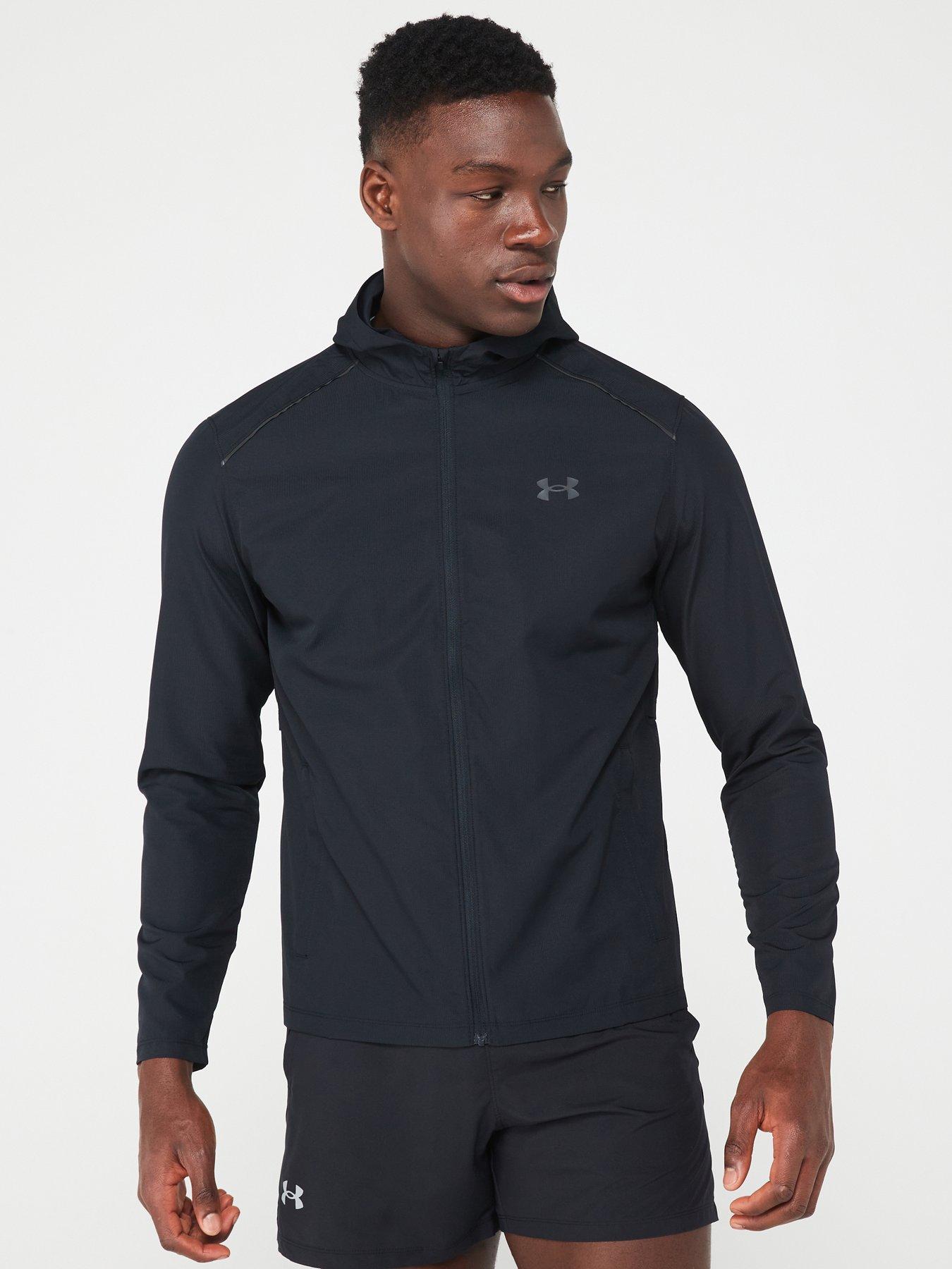 UNDER ARMOUR Men's Running Storm Hooded Jacket - Black/Grey