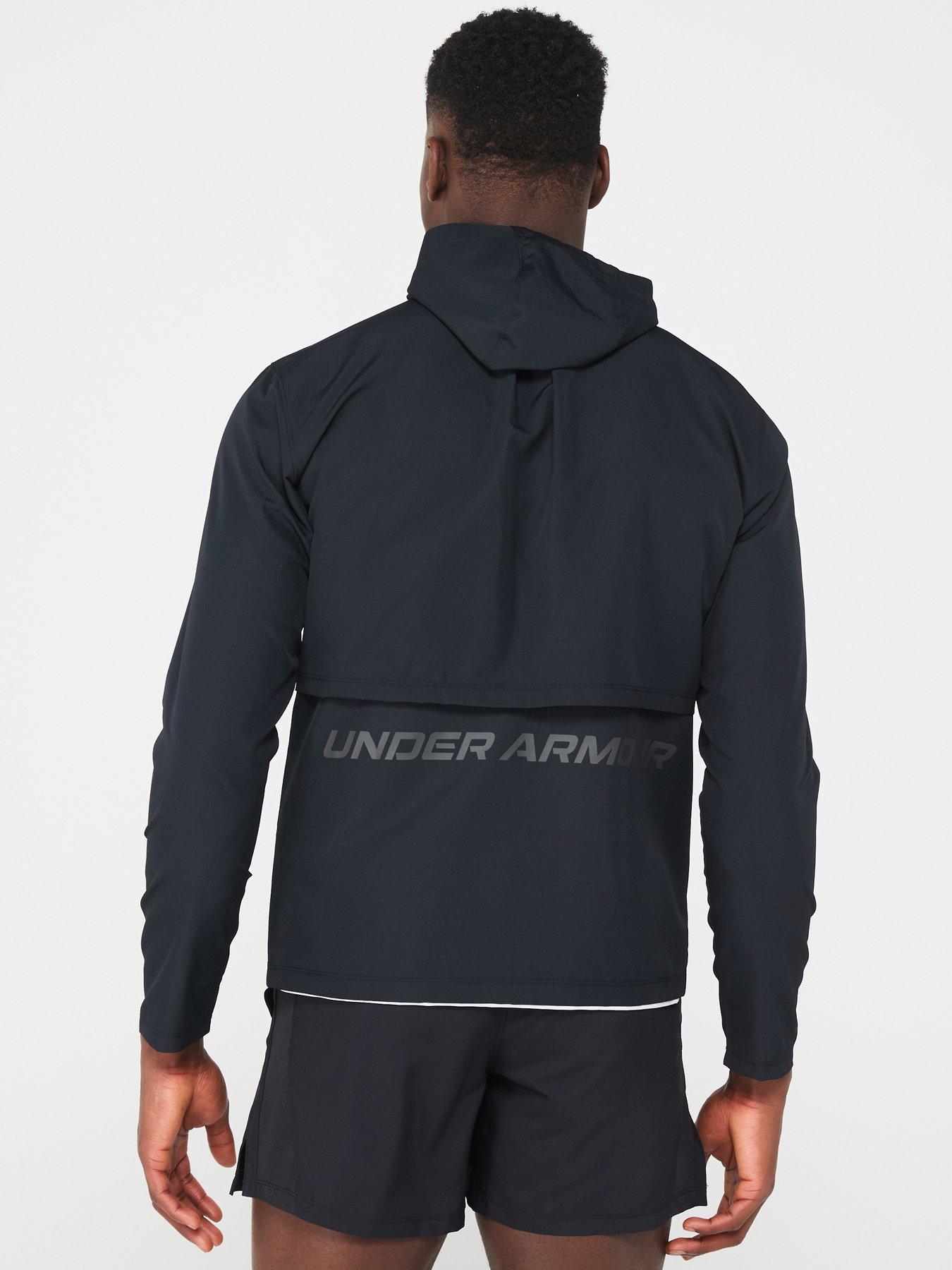 Under Armour Grey Yellow UA Sportstyle Windbreaker Lightweight Jacket Mens  2XL