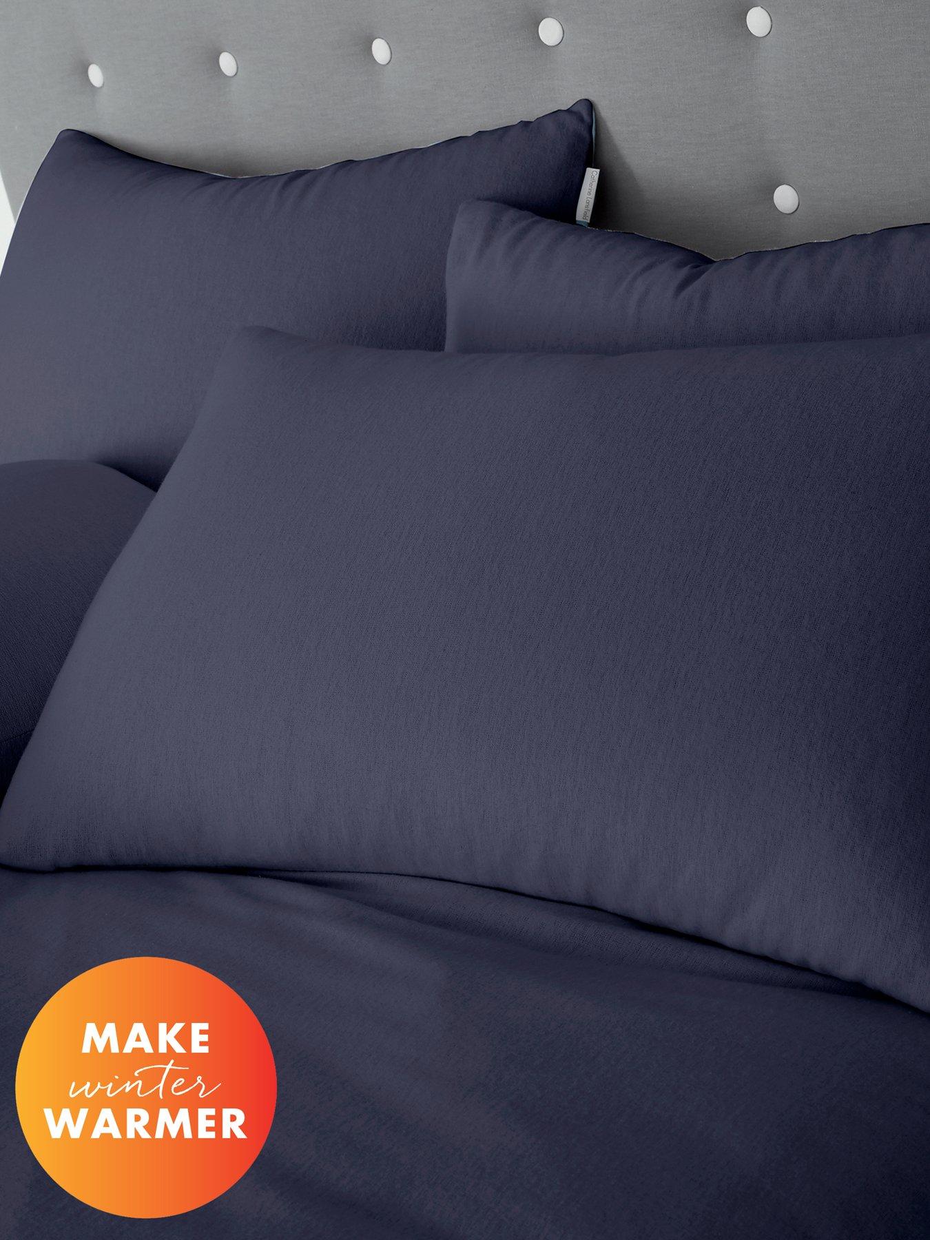 Catherine Lansfield Brushed 100% Cotton Standard Pillow Case Pair