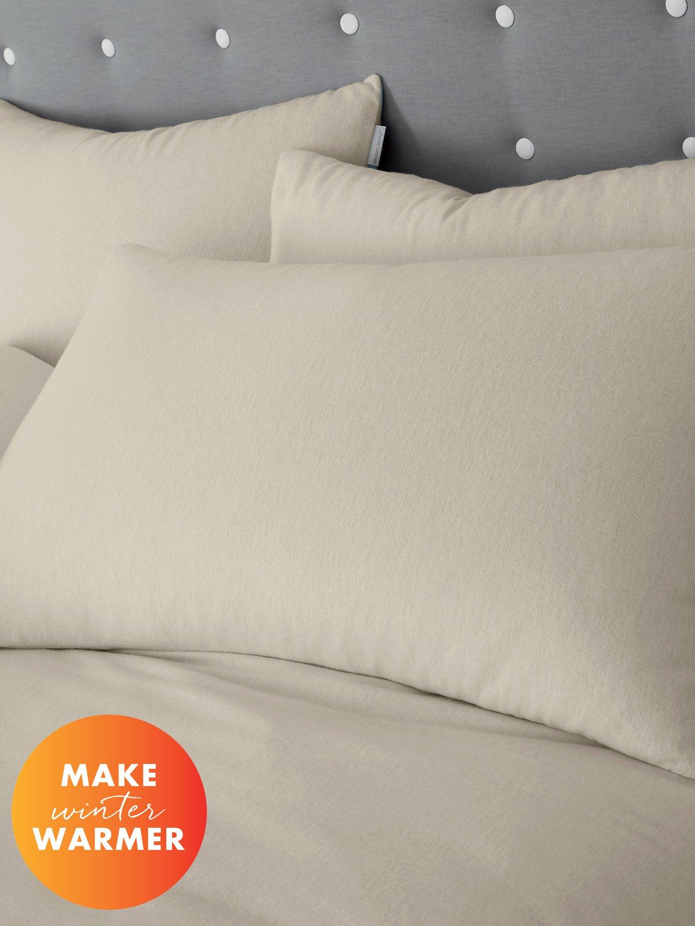 Catherine Lansfield Brushed 100% Cotton Standard Pillow Case Pair