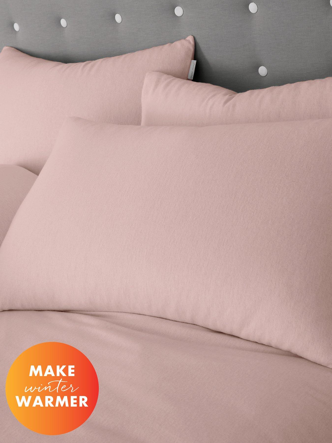 Catherine Lansfield Brushed 100% Cotton Standard Pillow Case Pair