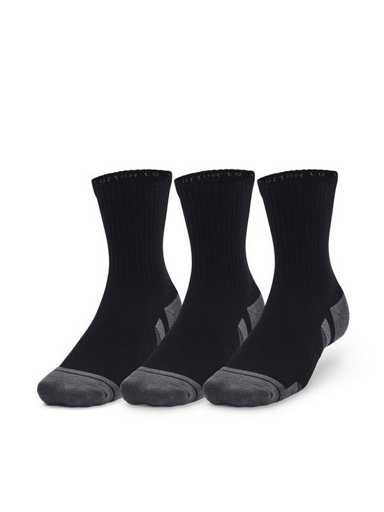 UNDER ARMOUR 3 Pack of Training Performance Cotton Mid Socks - Black ...