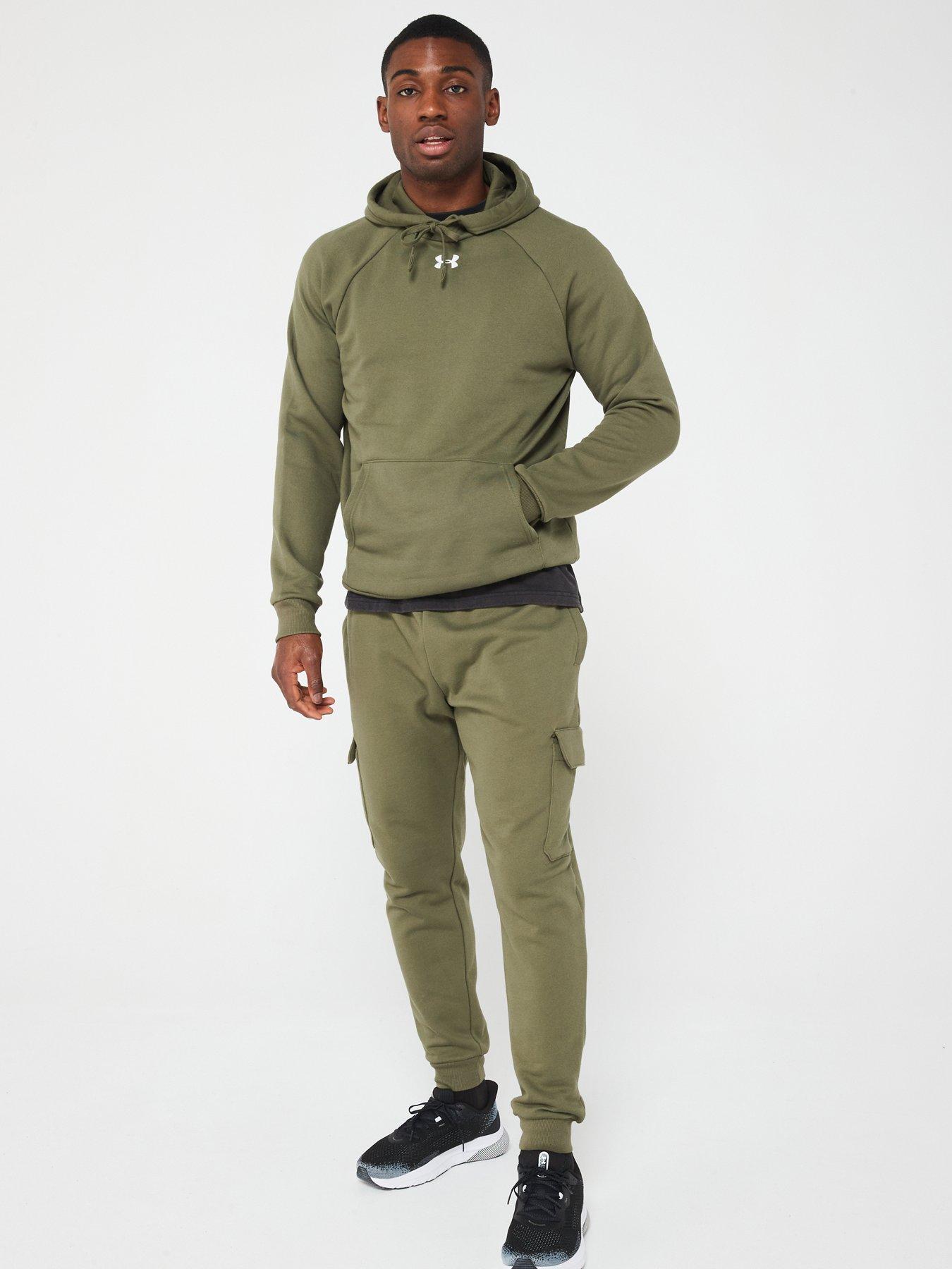 UNDER ARMOUR Men s Training Rival Fleece Hoodie Khaki Very