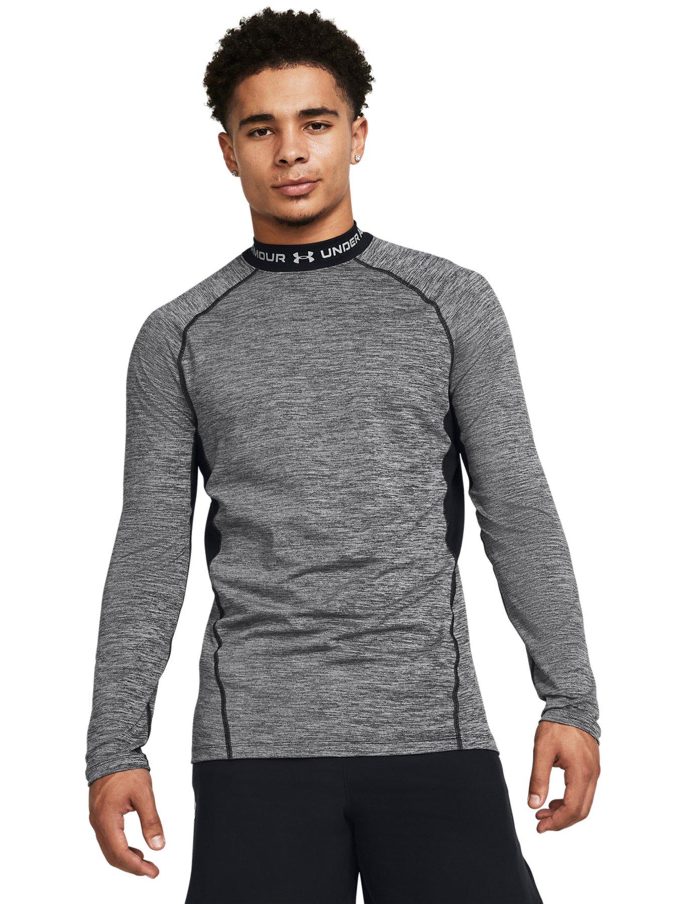 Under Armour Training coldgear mock neck long sleeve top in white