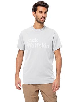 jack wolfskin essential logo t-shirt - white
