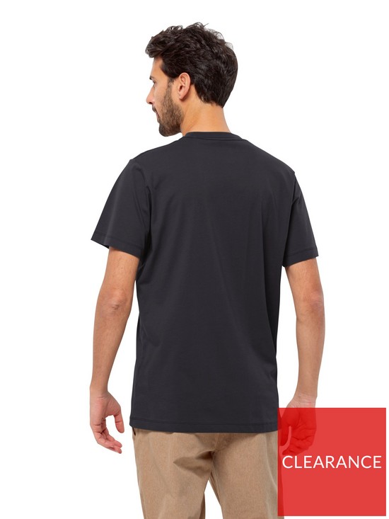 stillFront image of jack-wolfskin-essential-logo-t-shirt-black