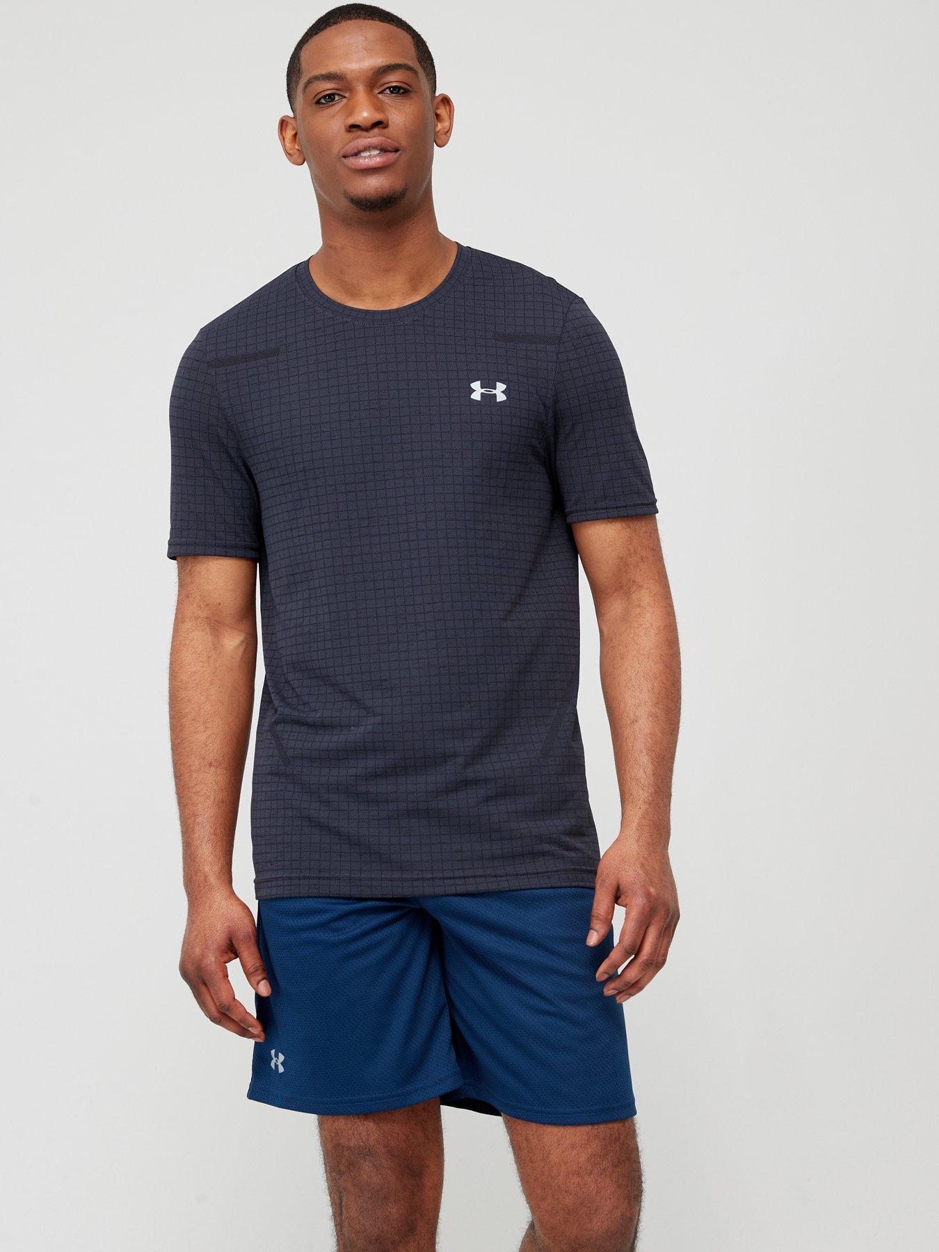 Mens Under Armour black Seamless Grid T-Shirt