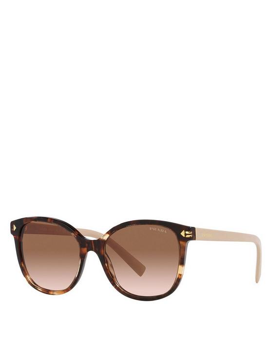 front image of prada-square-acetate-sunglasses-caramel-tortoise