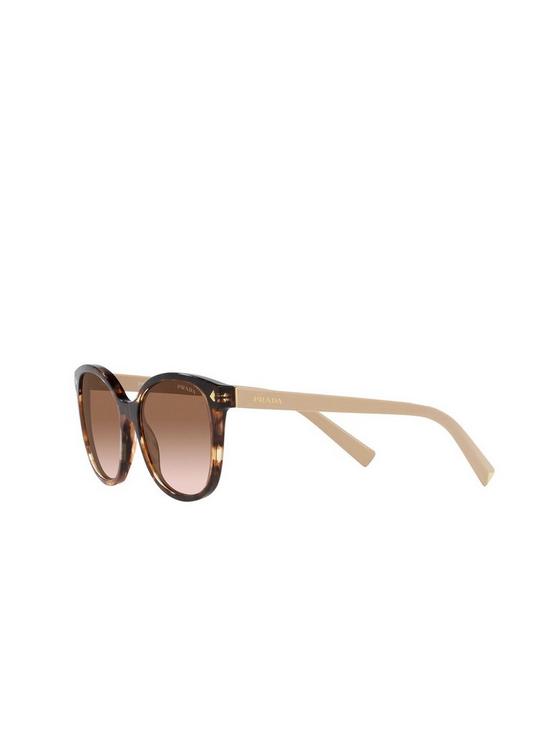 back image of prada-square-acetate-sunglasses-caramel-tortoise