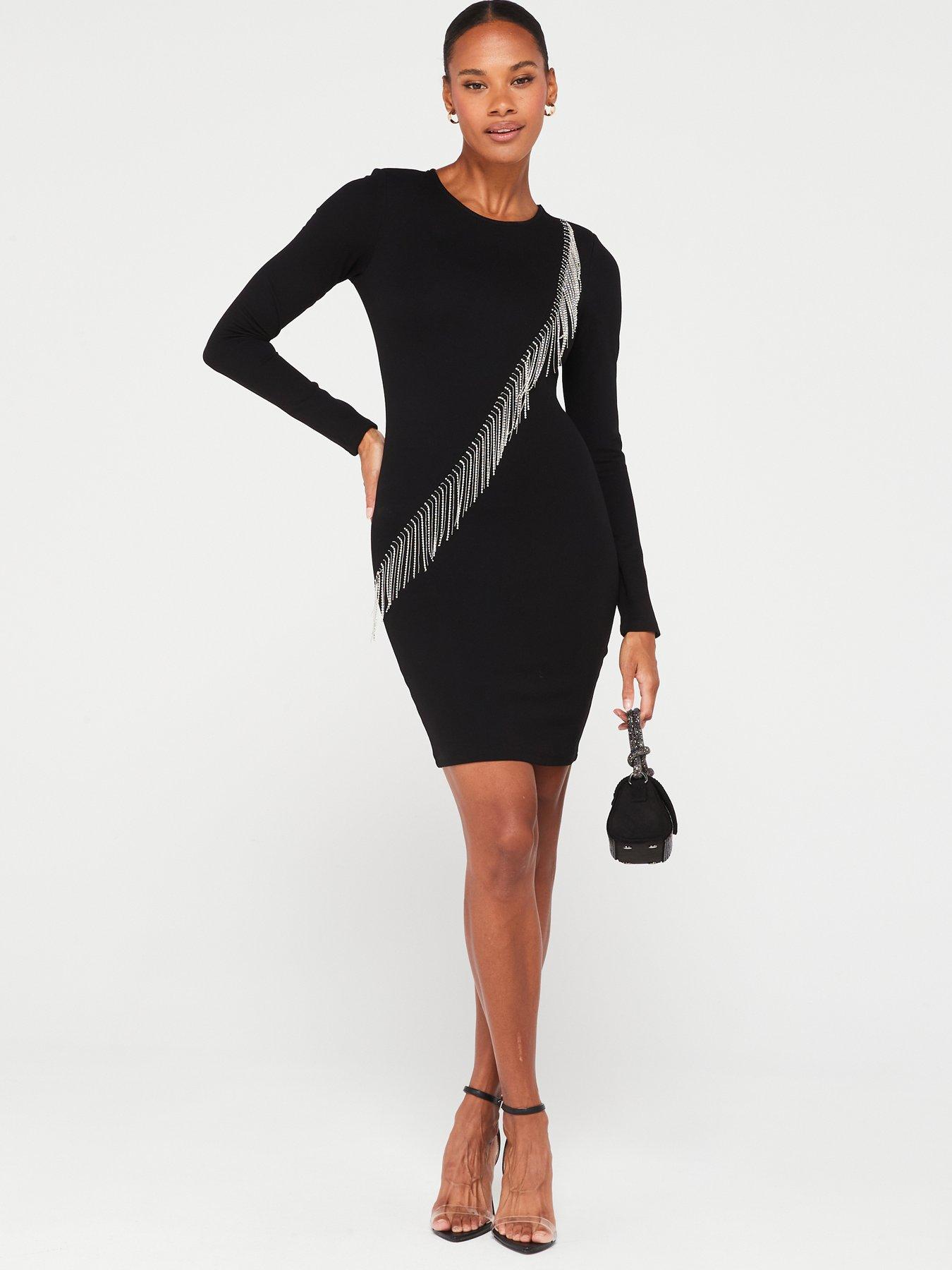 V by very black sales dress