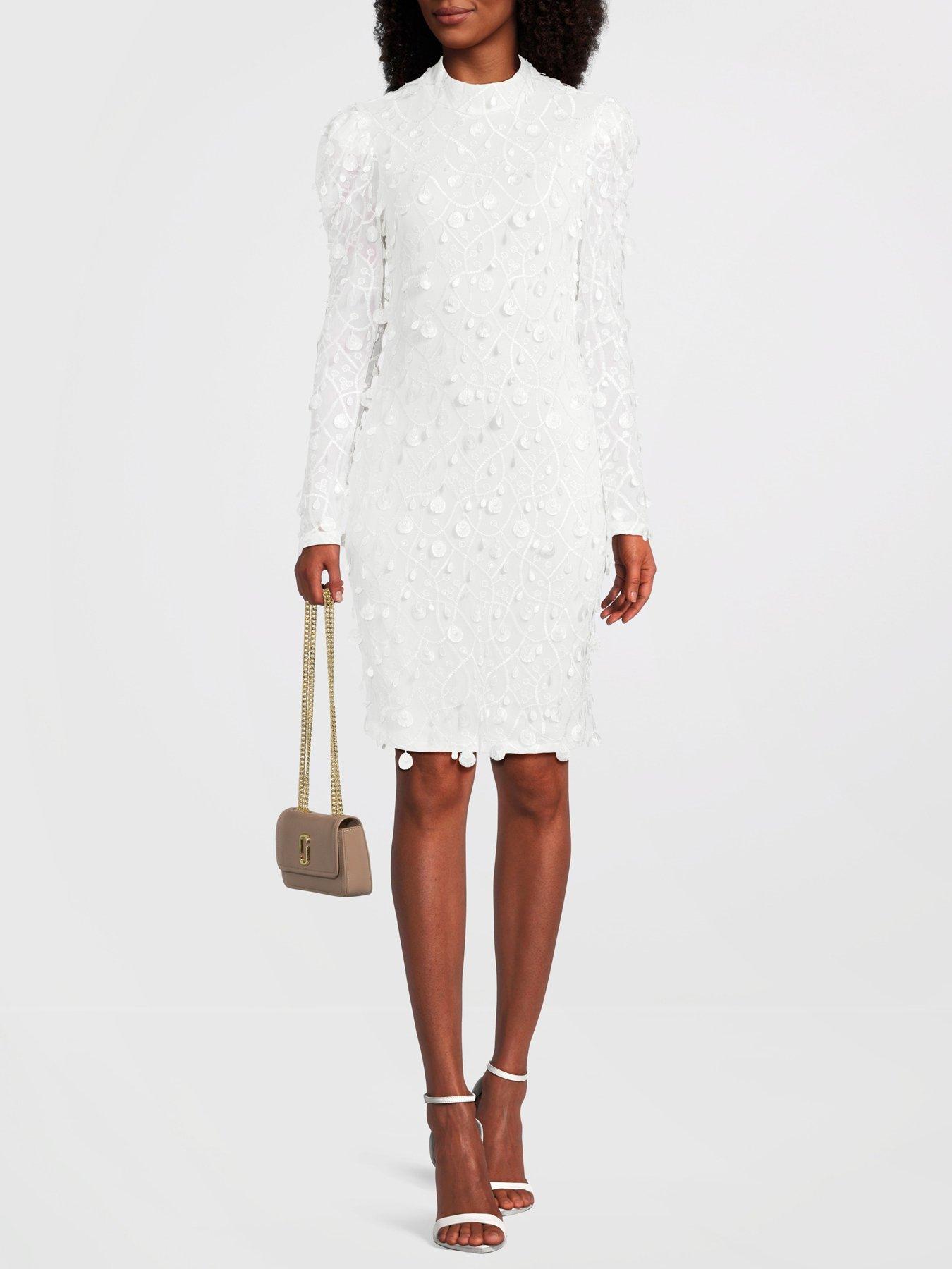 yas-embellished-mini-dress-white