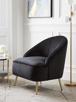 Product photograph of Very Home Cali Accent Chair - Black from very.co.uk