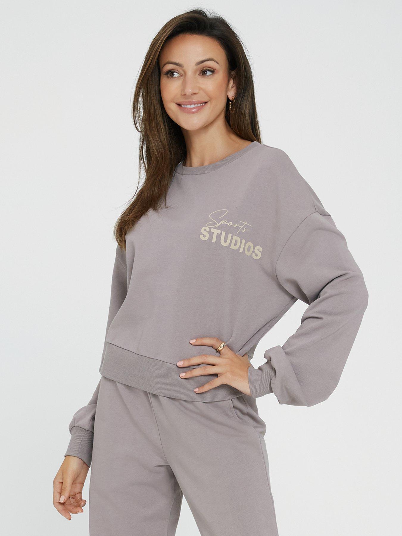 Michelle Keegan Slogan Sweatshirt - Stone