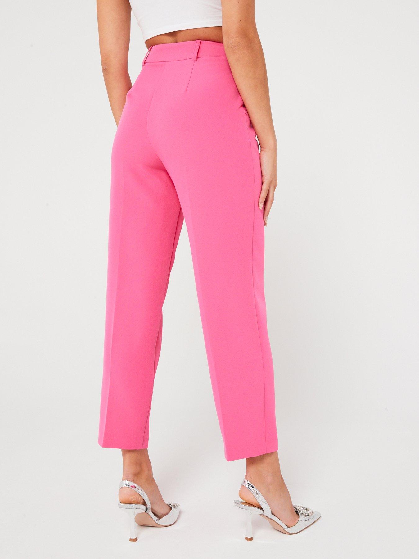 Quiz Stone High Waisted Wide Leg Trousers
