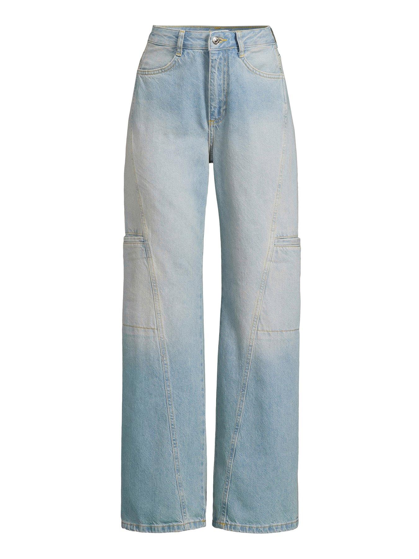 Michelle Keegan Cargo Jeans - Mid Blue | Very.co.uk