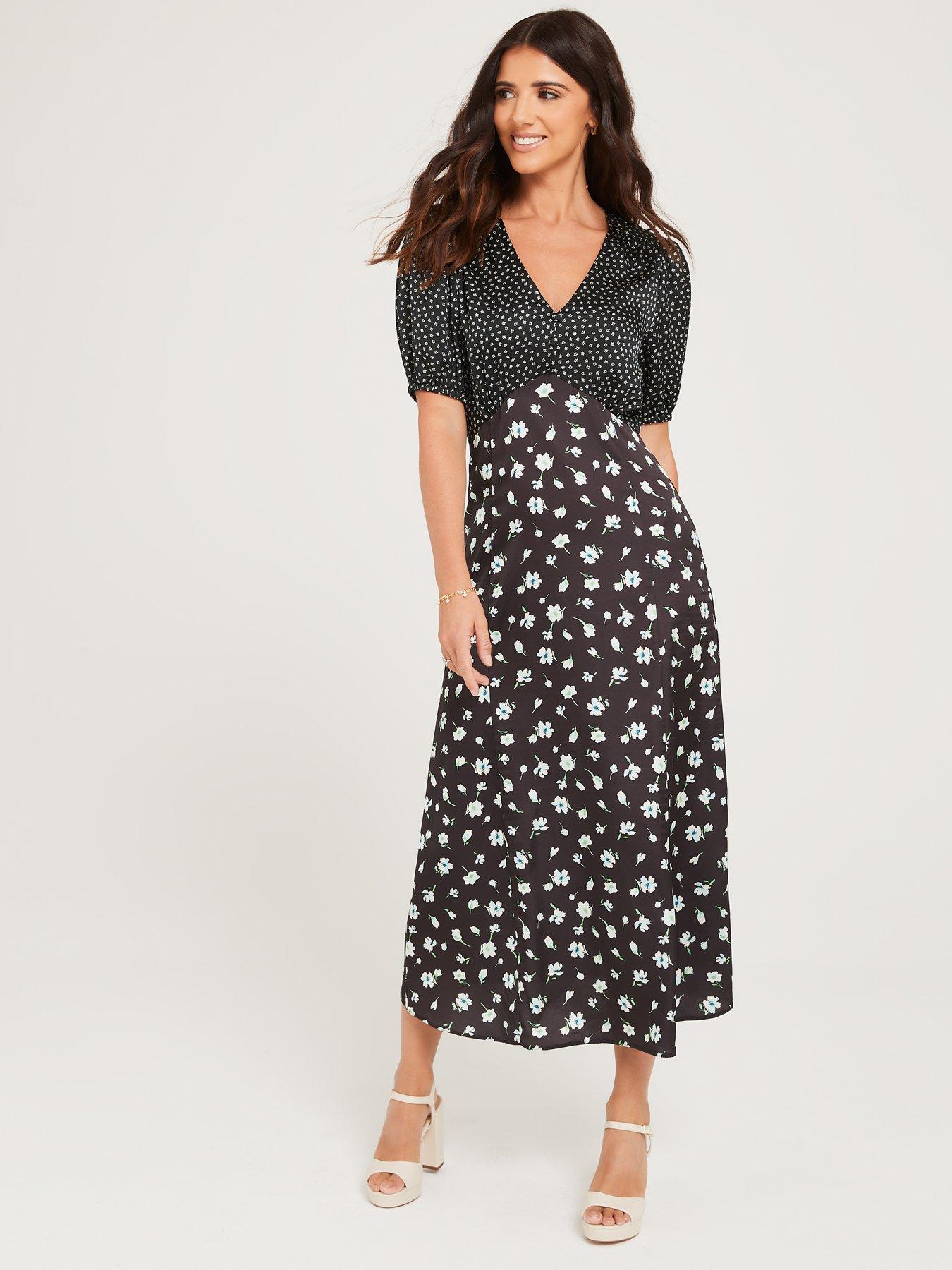 V by very 2025 mixed print midi dress