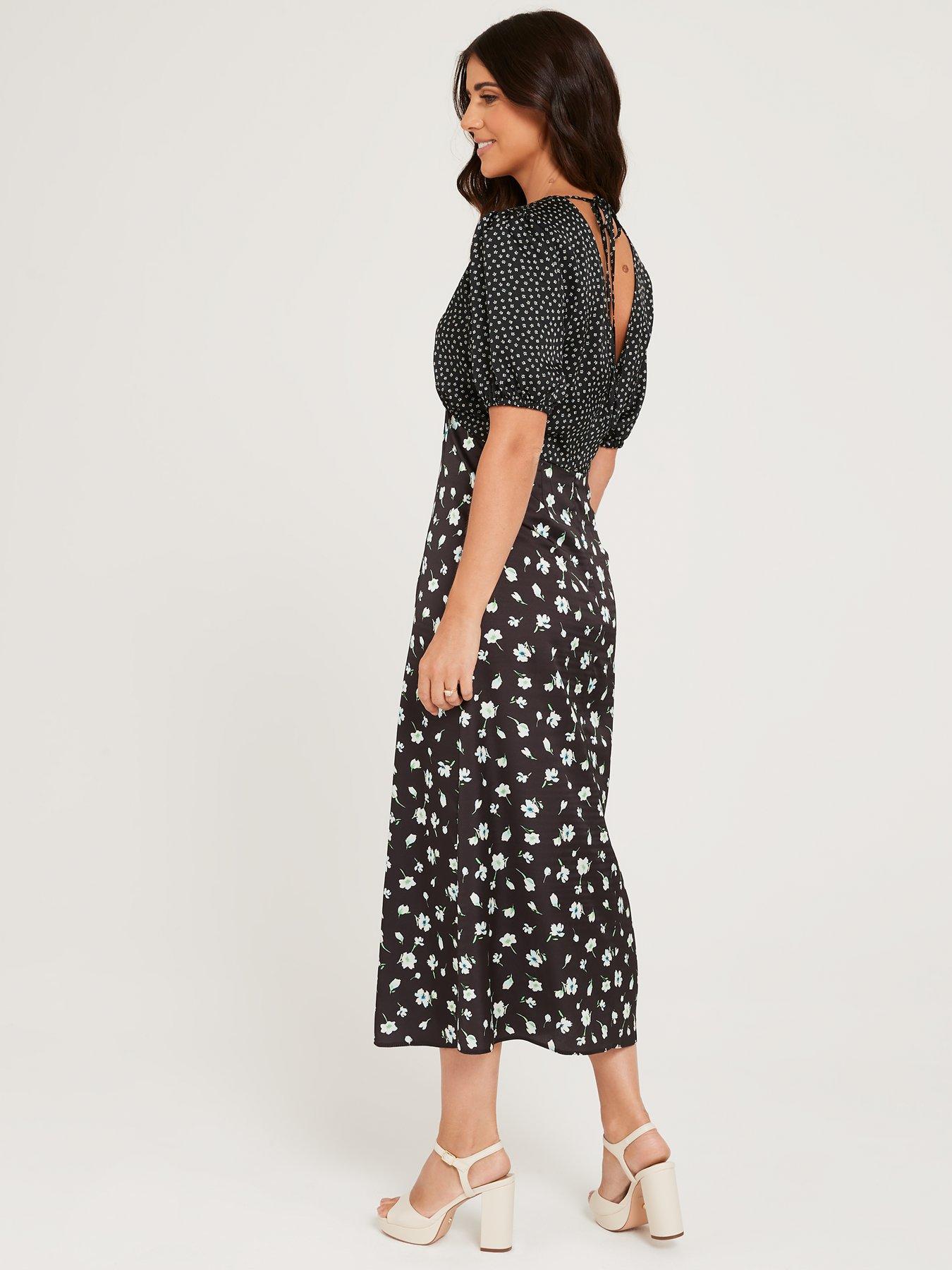 V by very 2025 mixed print midi dress