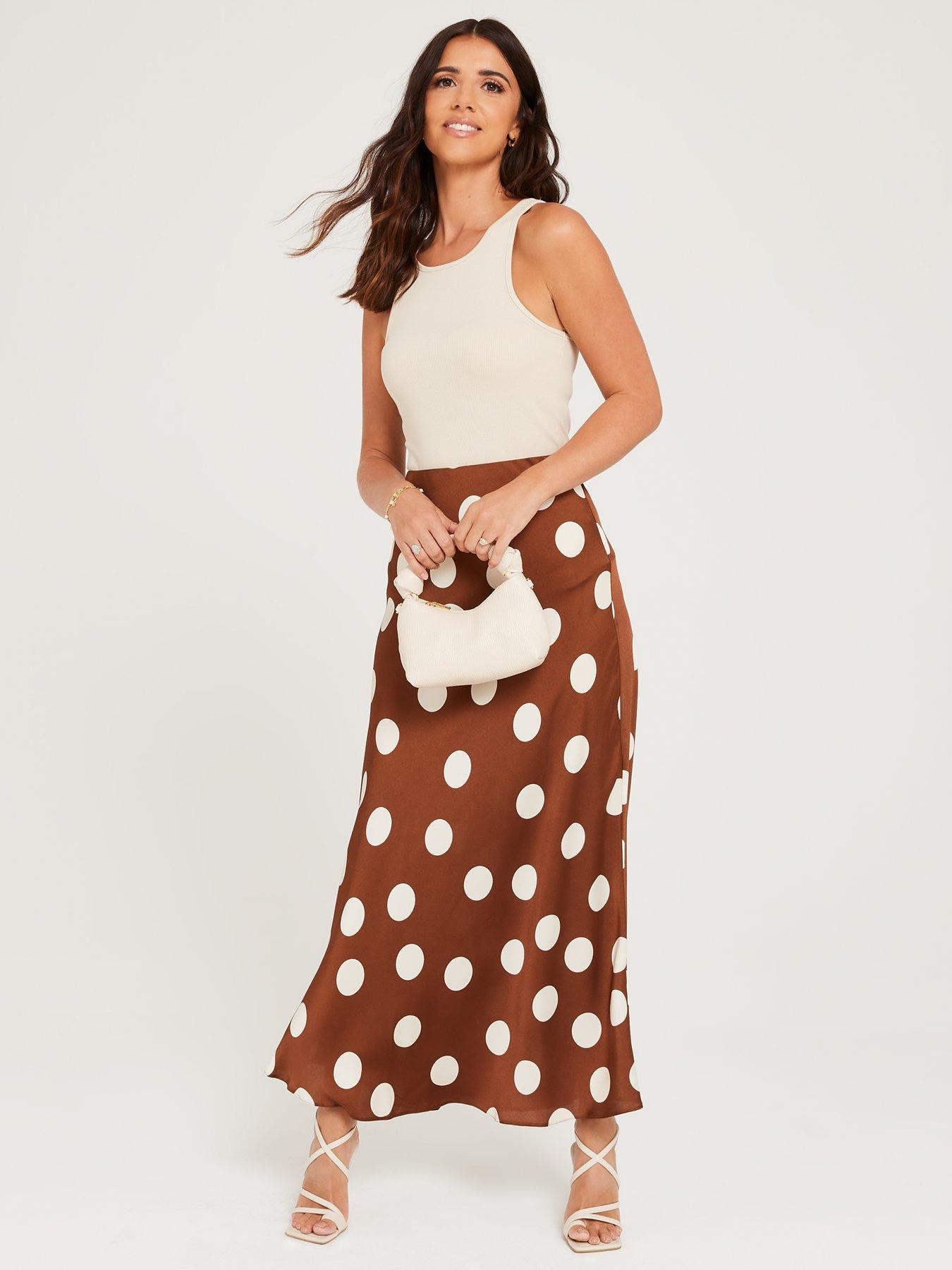 Polka dot shop midi skirt uk