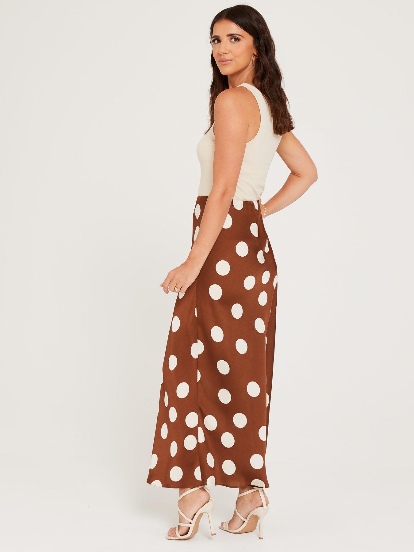 Brown polka clearance dot skirt